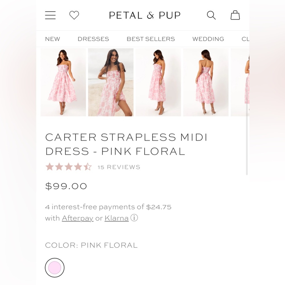 Petal & Pup Blush and Ivory Smocked Dress